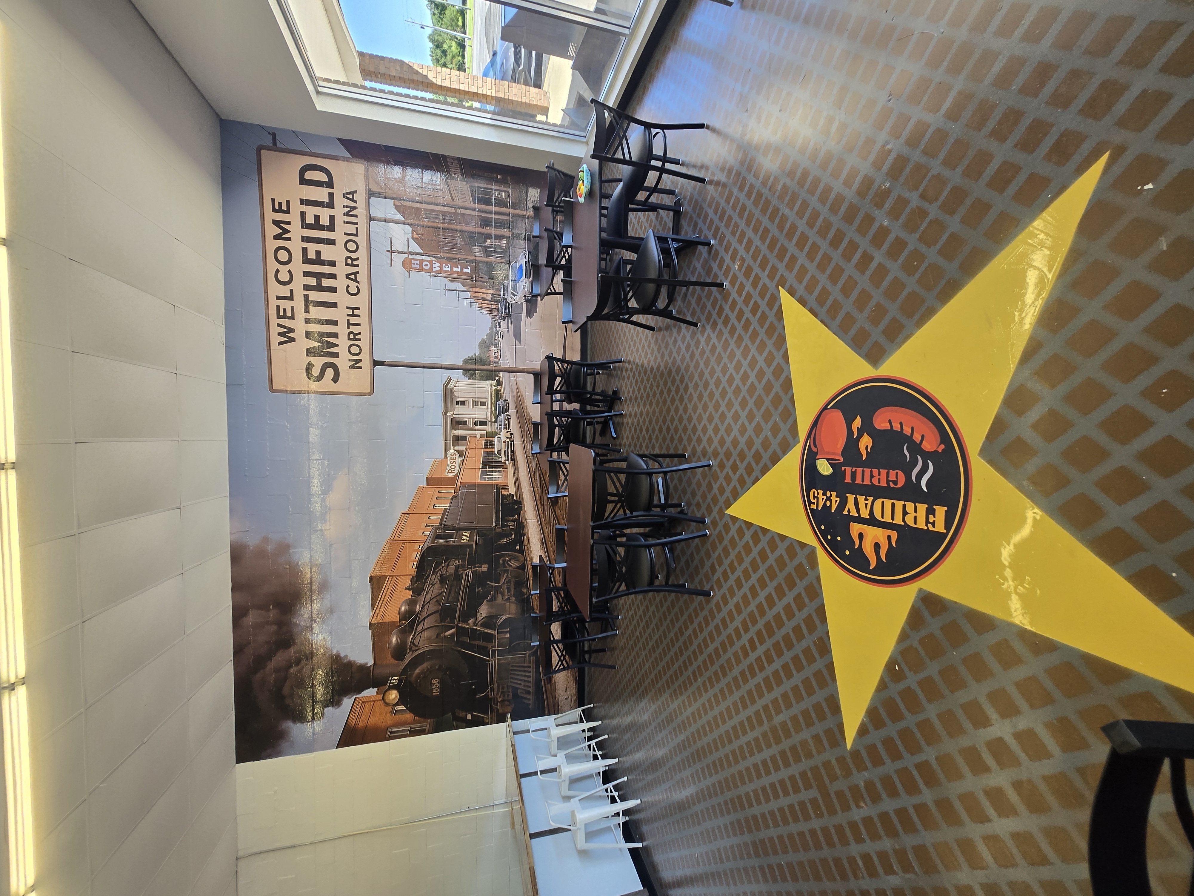 Friday 4:45 Grill floor star and wall mural